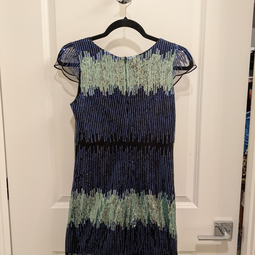 Charlotte Russe Blue and Green Sequin Mini Dress - Picture 6 of 8
